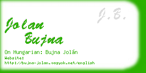 jolan bujna business card